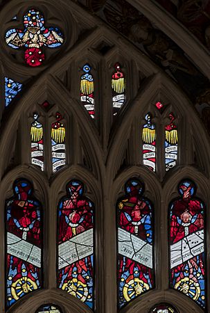 Warwick, St Mary's church, Beauchamp Chapel, East window detail (30148437668)