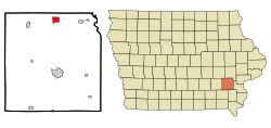 Location of Kalona, Iowa