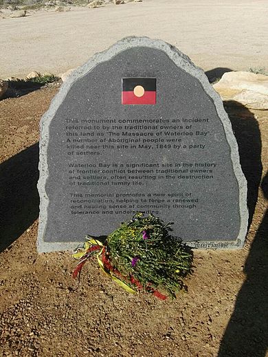 Waterloo Bay massacre memorial plaque
