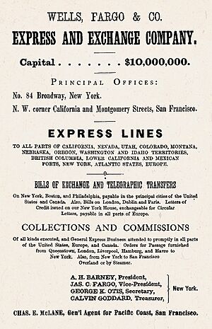 Wells, Fargo & Co. Ad 1870