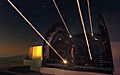 Artist’s impression of the European Extremely Large Telescope deploying lasers for adaptive optics