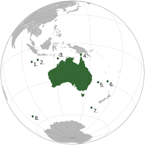 Australia map with outlying islands