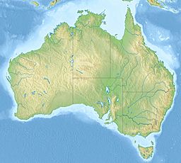 A map of Australia with a mark indicating Broad Sound's location
