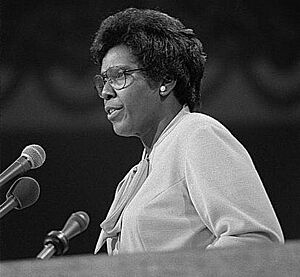 Barbara Jordan speaking at the 1976 Democratic National Convention (cropped1)