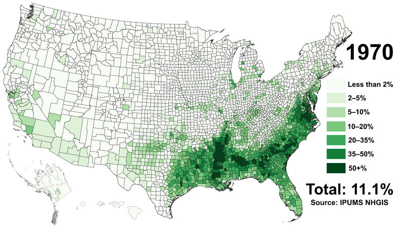 Black Americans 1970 County