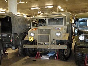 Canadian Military Pattern truck with driver side windsheld open