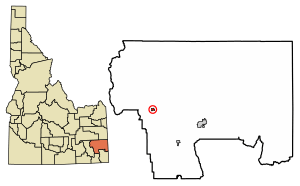 Location of Bancroft in Caribou County, Idaho.