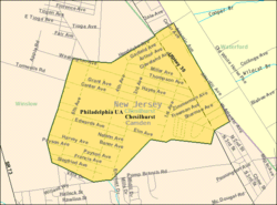 Census Bureau map of Chesilhurst, New Jersey
