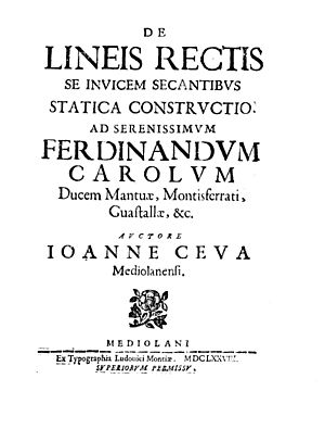Ceva - De lineis rectis se invicem secantibus statica constructio, 1678 - 828340