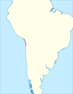 Map showing the extent of the Chinchorro culture