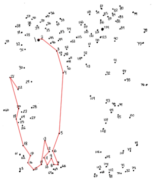 Connect the dots puzzle (partially solved)