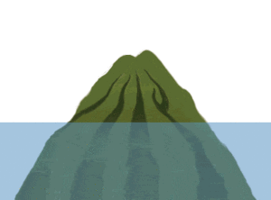 Coral atoll formation animation