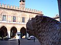 Cremona, sculpture at duomo and city hall