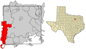 Location of Grand Prairie in Dallas County, Texas