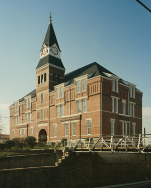 EAST FRONT, NORTH SIDE, LOOKING SOUTHWEST ACROSS MARTIN LUTHER KING DRIVE - Atlanta University, Stone Hall, Morris Brown College Campus, Atlanta, Fulton County, GA HABS GA,61-ATLA,10A-13 (CT) (cropped)