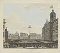Feest der Vrijheid op de Dam te Amsterdam, 4 maart 1795 Vreugde-Feest, ter inwyding van de Vryheids-boom in Amsterdam, Gevierd den 4.den Maart 1795. het eerste Jaar der Bataafsche Vrijheid (titel op object), RP-P-OB-86.446