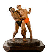 Figure group entitled 'The Wrestlers' or 'Kawatso Saburo Overcoming Matano Goro' - RC1008-1