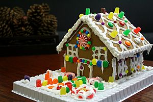 Gingerbread house with gumdrops