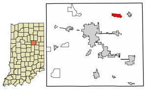 Location of Landess in Grant County, Indiana.