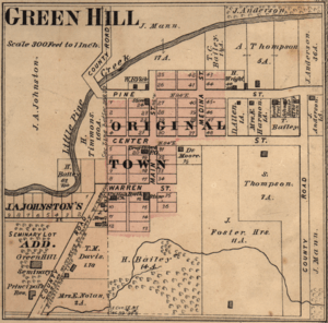 Green Hill Indiana map from 1877 atlas