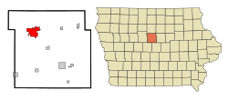Location of Webster City, Iowa