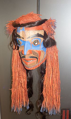 Heiltsuk mask with red hair