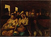 Honoré Daumier (French, Marseilles 1808–1879 Valmondois) - The Third-Class Carriage - Google Art Project