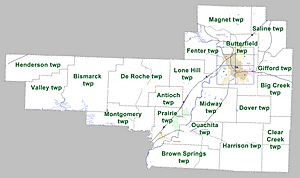 Hot Spring County Arkansas 2010 Township Map large