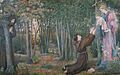 How the Virgin Came to Brother Conrad in Offia and Laid her Son in his Arms, by Marie Spartali Stillman