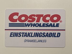 Icelandic Costco membership card
