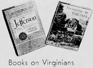 Jefferson the Virginian and Springtime in Virginia Richmond Times-Dispatch