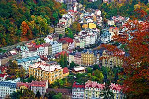 A bird's-eye view of Karlovy Vary