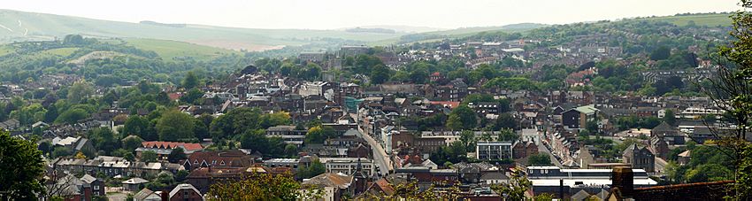 Panoramic view of Lewes