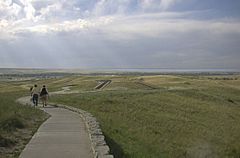 Little bighorn memorial overview with clouds