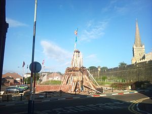 Loyalist Bonfire in The Fountain,Derry.