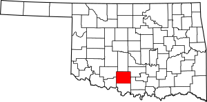 Map of Oklahoma highlighting Stephens County