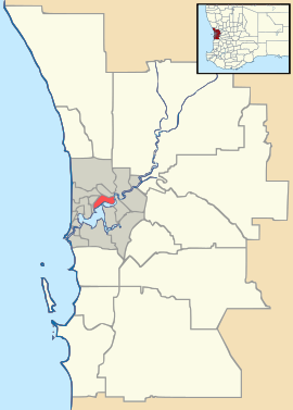 Map of local governments in Perth