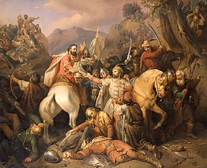 Molnár József Carol Robert fleeing from Posada Battle