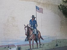 Mural of cavalry soldier in Syracuse, KS IMG 5827
