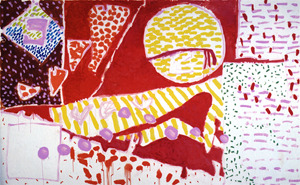 Patrick heron red garden painting 1985