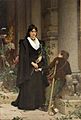 Pierre Auguste Cot - Mireille faisant l'aumône à la sortie de Saint-Trophime (1882)