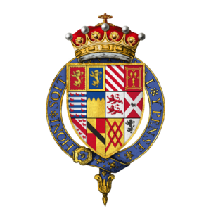 Quartered arms of Sir Gilbert Talbot, 7th Earl of Shrewsbury, KG