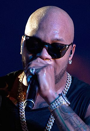 Recording artist Flo Rida during a live music performance for the closing ceremonies of the 2016 Invictus Games (cropped)