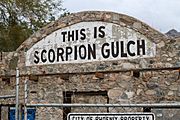 Scorpion Gulch Sign During Construction