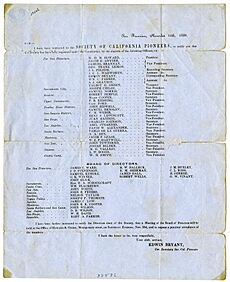 Sir, I have been instructed by the Society of California Pioneers, to notify you that the Society has been fully organized under the Constitution, by the election of the following Officers, viz- - (11422417824)