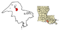 St. Mary Parish Louisiana Incorporated and Unincorporated areas Franklin Highlighted