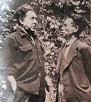 Tamiji Kitagawa and David Alfaro Siqueiros in 1955