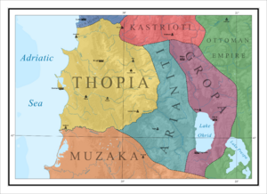 Thopia, Arianiti and Gropa (late 14th century)