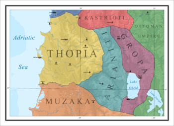 Domains of the Thopia, between 1385-1392