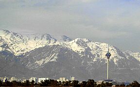 Tochal and Milad Tower from Chitgar Park